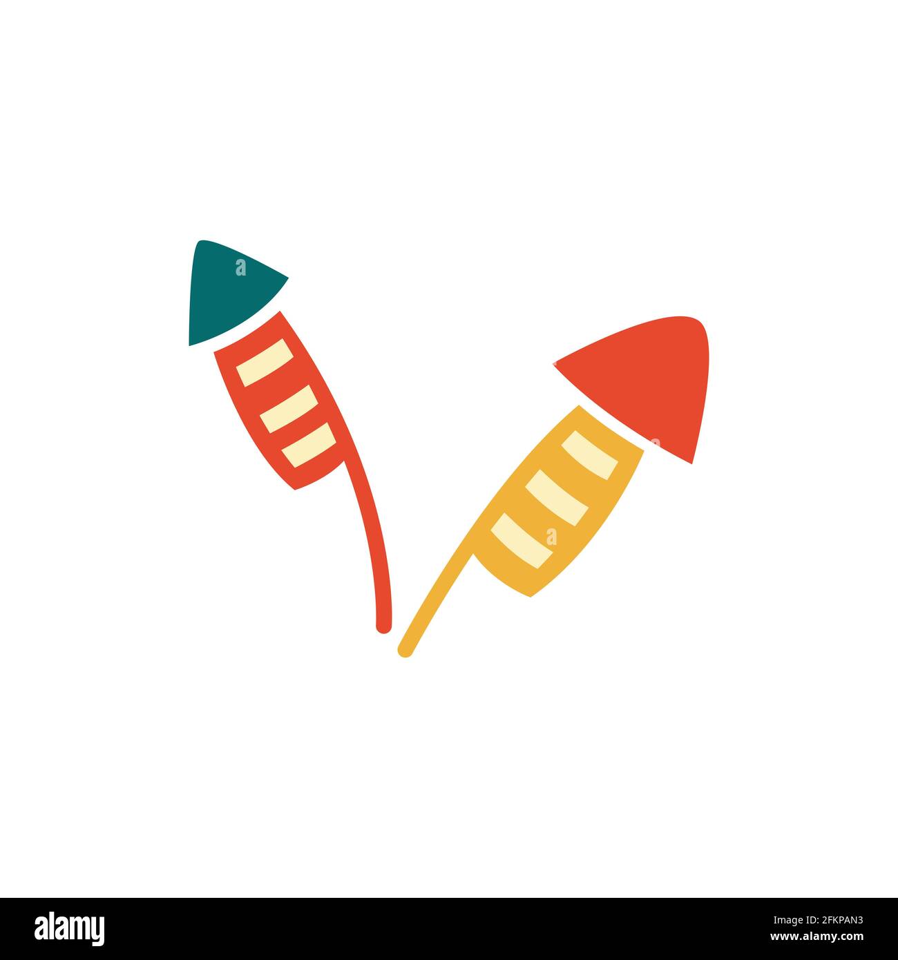Icône Firecracker. Illustration vectorielle moderne de style conception plate. Isolé sur fond blanc. Icône plate. Éléments en conception plate. Illustration de Vecteur