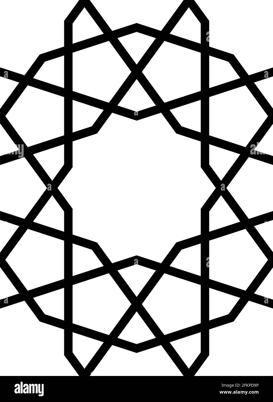 Décoration géométrique basée sur l'art islamique traditionnel.lignes de couleur noire. Illustration de Vecteur