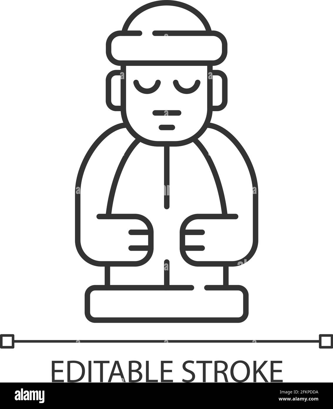 Icône linéaire des statues de l'île de Jeju Illustration de Vecteur