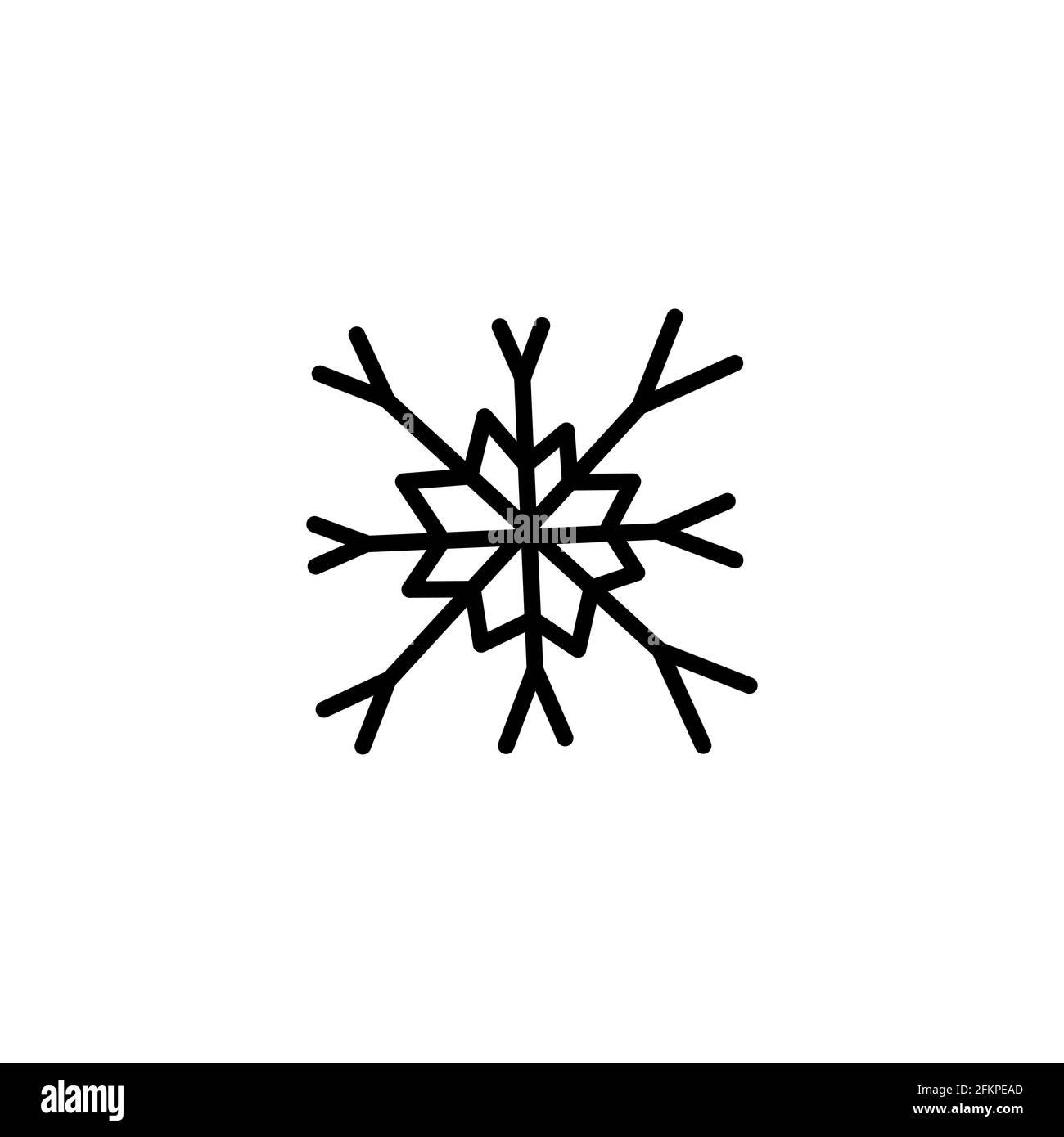 Icône flocon de neige. Logo plat de flocon de neige isolé sur fond blanc. Symbole nouvel an et hiver. Illustration vectorielle. Illustration de Vecteur