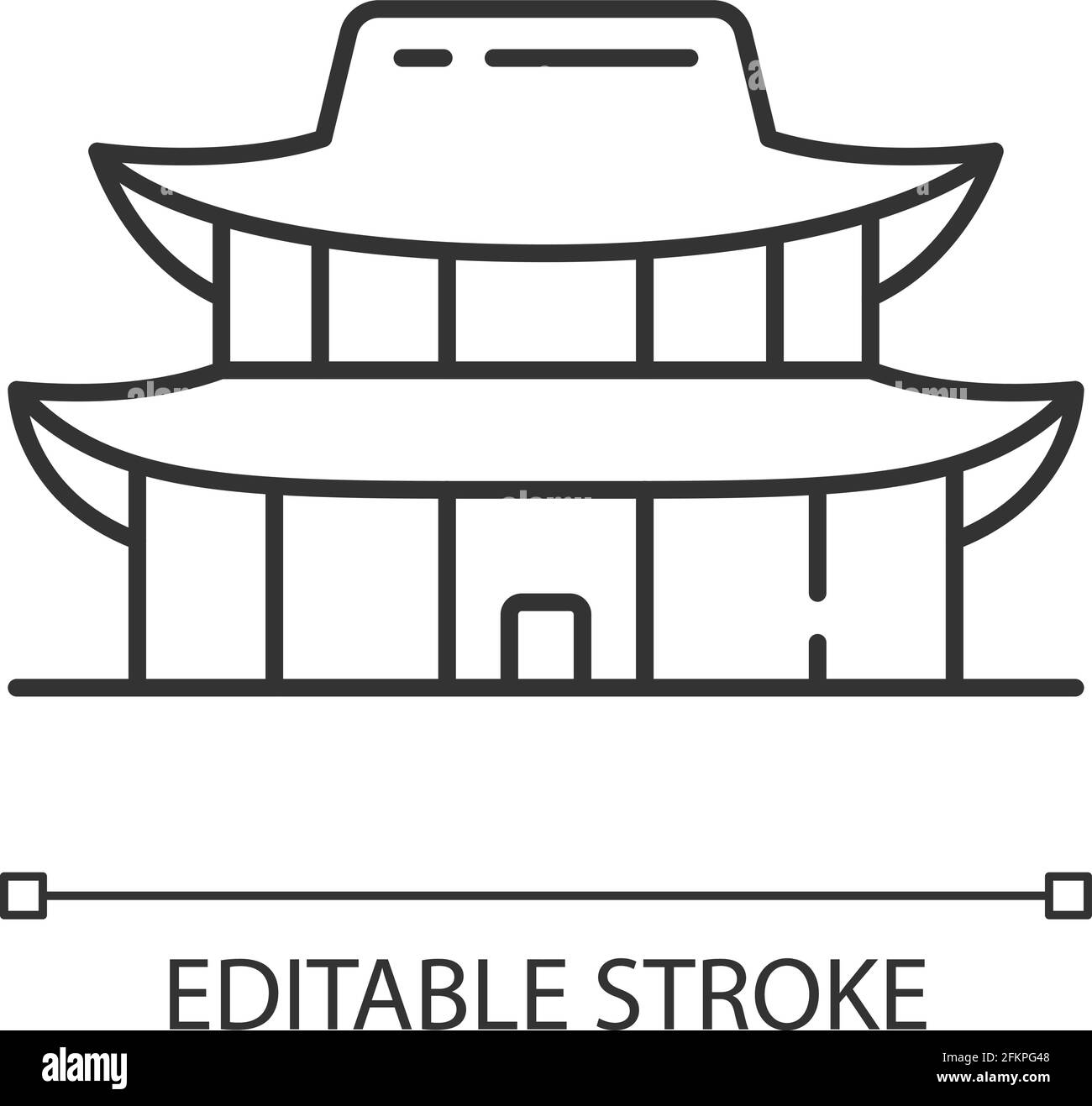Icône linéaire du palais Gyeongbok Illustration de Vecteur