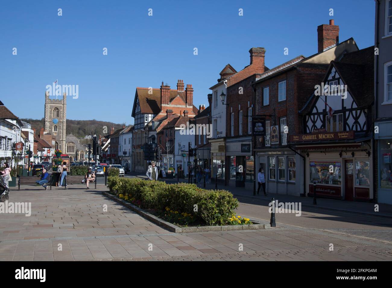 Le quartier commerçant de Henley sur la Tamise à Oxfordshire Le Royaume-Uni Banque D'Images