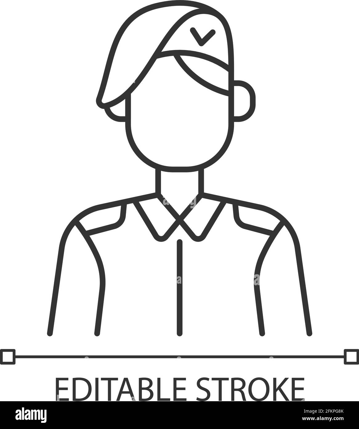 Icône linéaire militaire coréenne Illustration de Vecteur