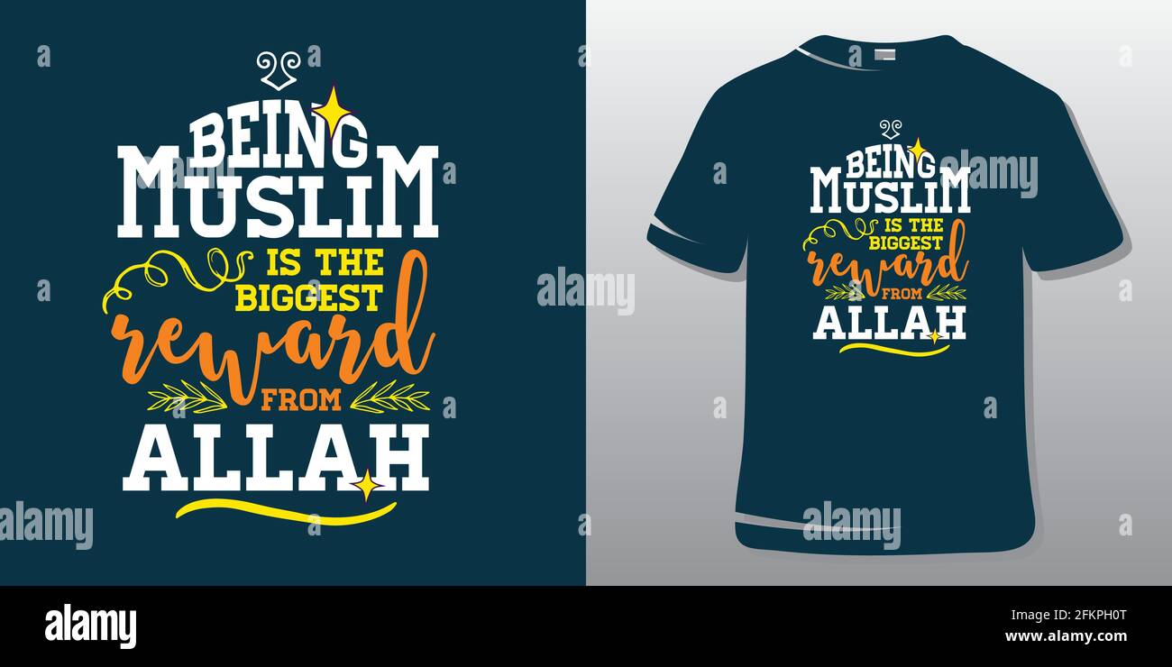Cotations De Motivation Creation D Affiches Pour Les Citations De L Inspiration Islamique Etre Musulman Est La Plus Grande Recompense D Allah Image Vectorielle Stock Alamy