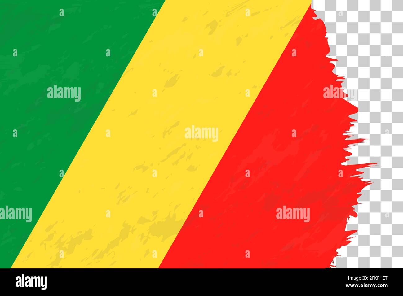 Résumé horizontal Grunge Brushed drapeau du Congo sur la grille transparente. Modèle vectoriel. Illustration de Vecteur