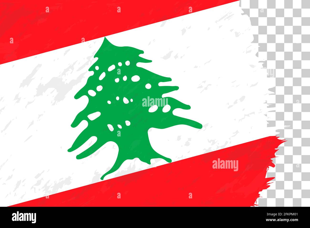 Résumé horizontal Grunge Brushed drapeau du Liban sur la grille transparente. Modèle vectoriel. Illustration de Vecteur