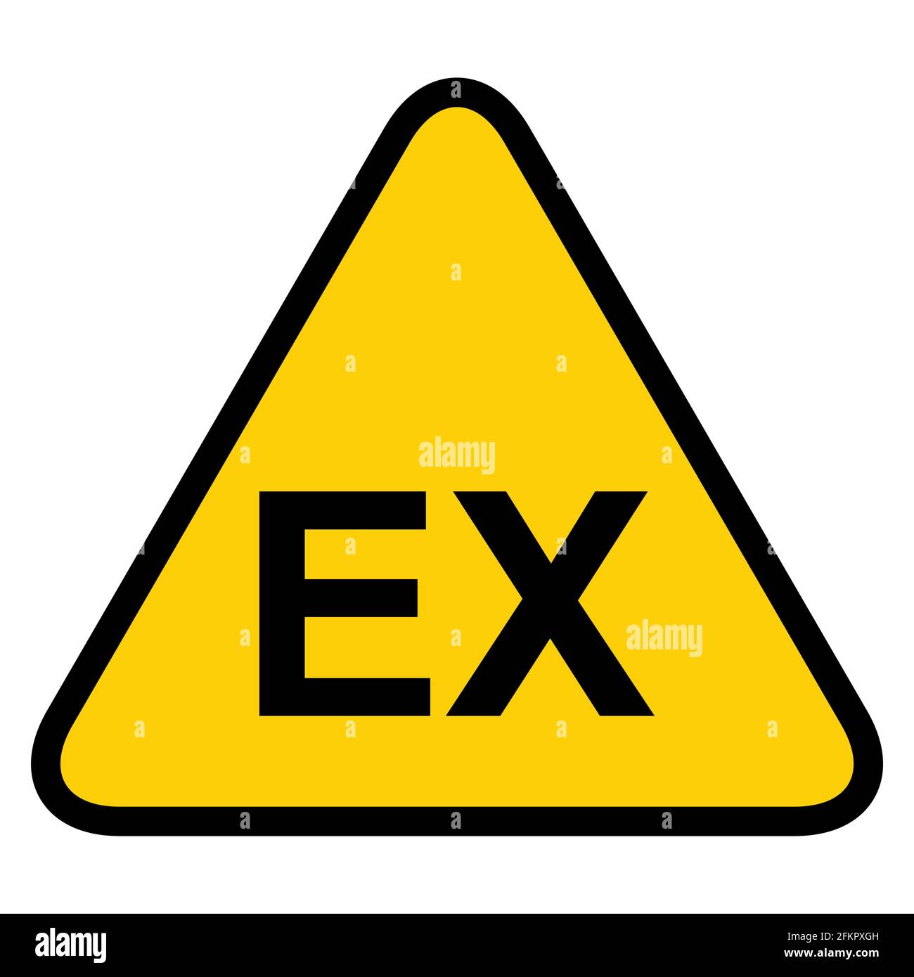 Icône EX explosive, symbole de danger isolé sur fond blanc. Signe de danger vectoriel . Illustration de Vecteur