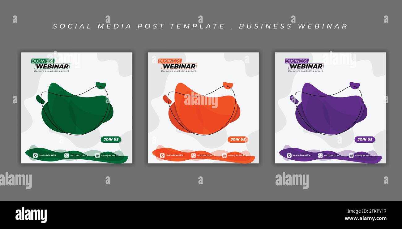 Ensemble de modèle de publication de médias sociaux avec conception liquide simple. Conception simple de modèle de publication de médias sociaux. Bon modèle pour la conception de bannière Web. Illustration de Vecteur