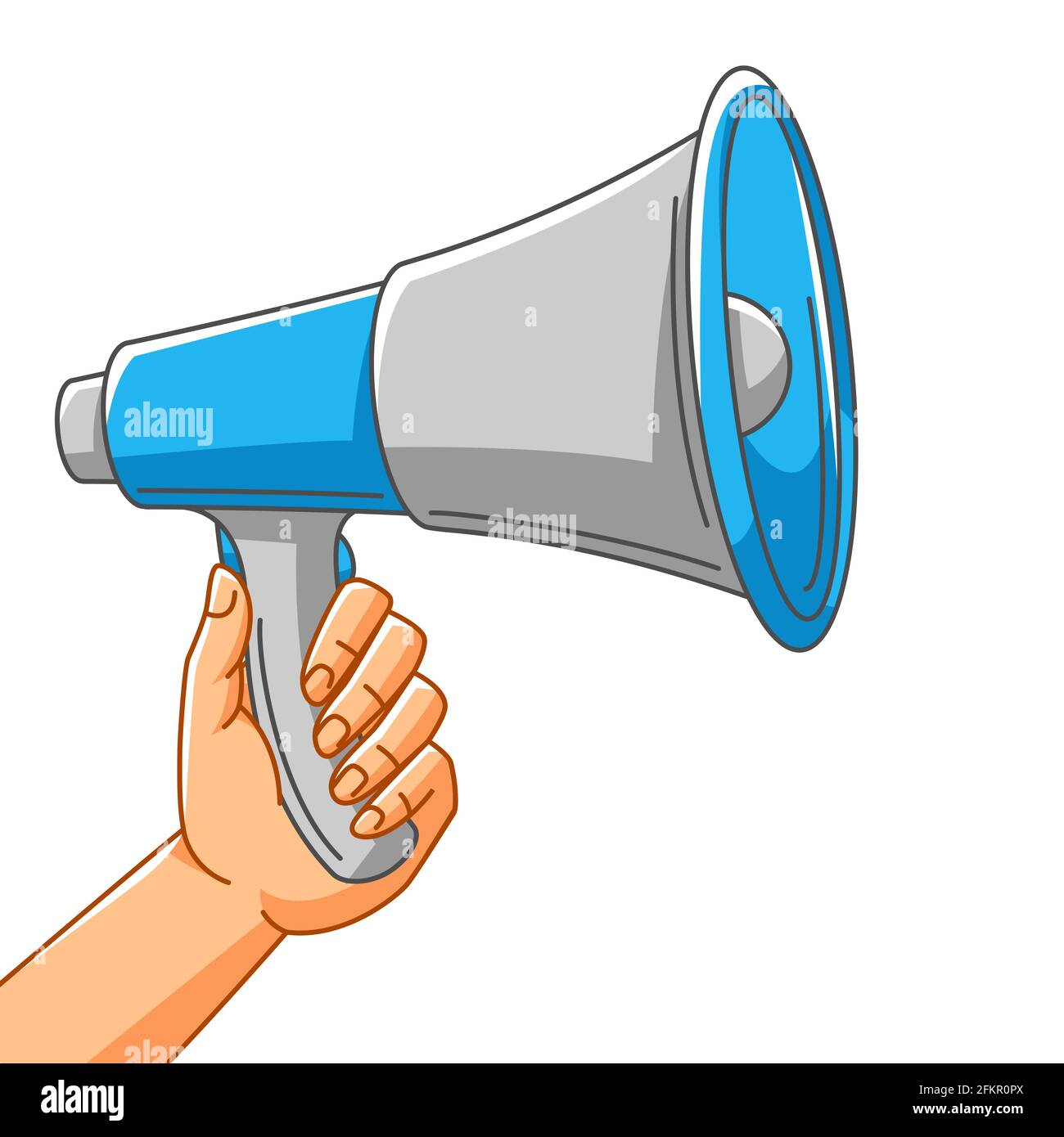 Illustration de la main avec haut-parleur. Panneau de piquetage sur la  manifestation ou la manifestation Image Vectorielle Stock - Alamy