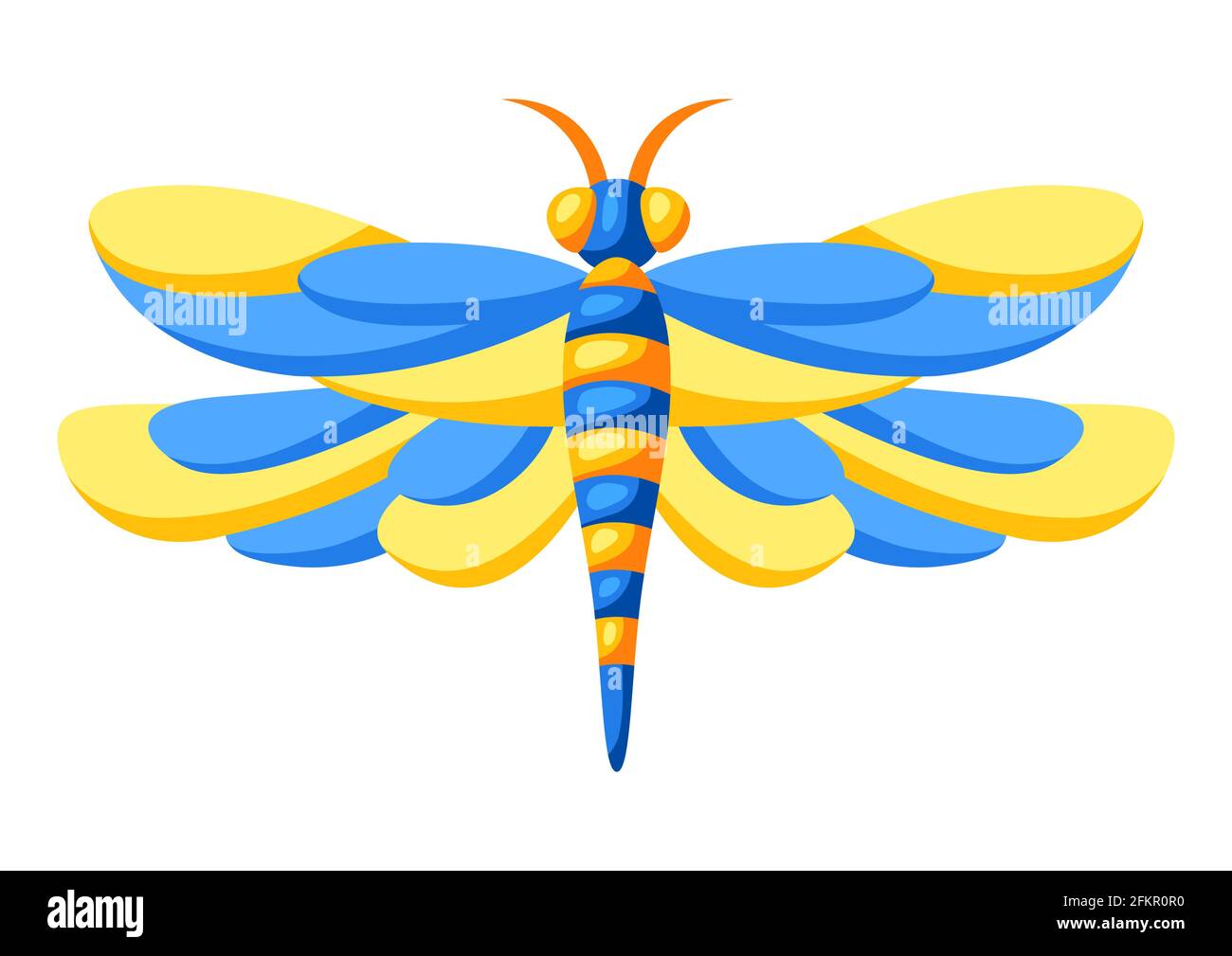Illustration d'une libellule colorée. Insecte décoratif stylisé. Illustration de Vecteur