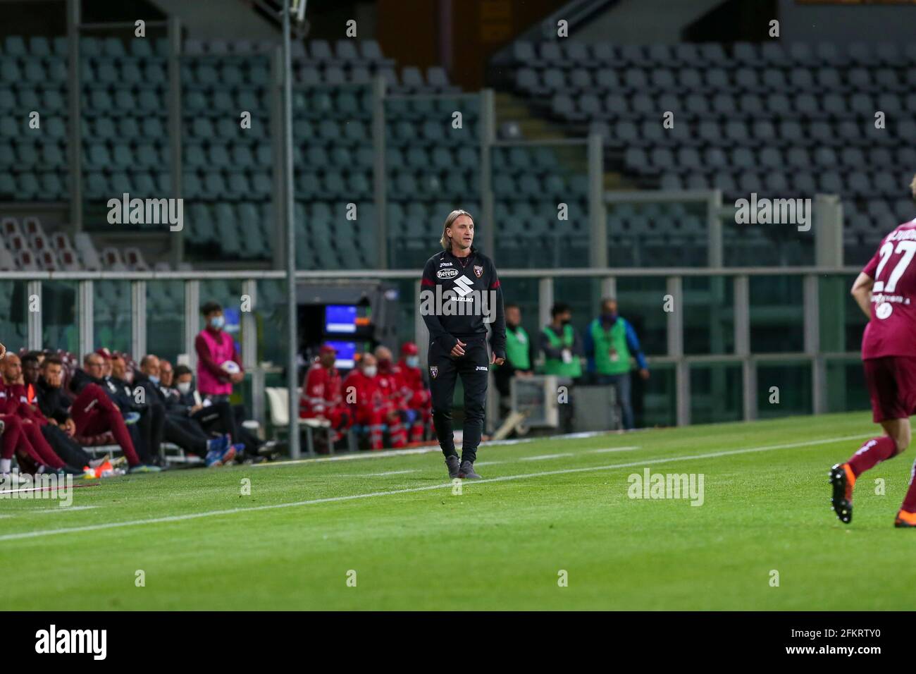 Davide Nicola entraîneur-chef du FC de Turin pendant la série Un match de football entre le Torino FC et Parma Calcio 1913 Au stade olympique Grande Torino sur ma Banque D'Images