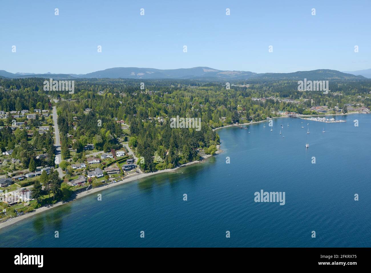 Photo aérienne de Mill Bay, île de Vancouver, Colombie-Britannique Banque D'Images