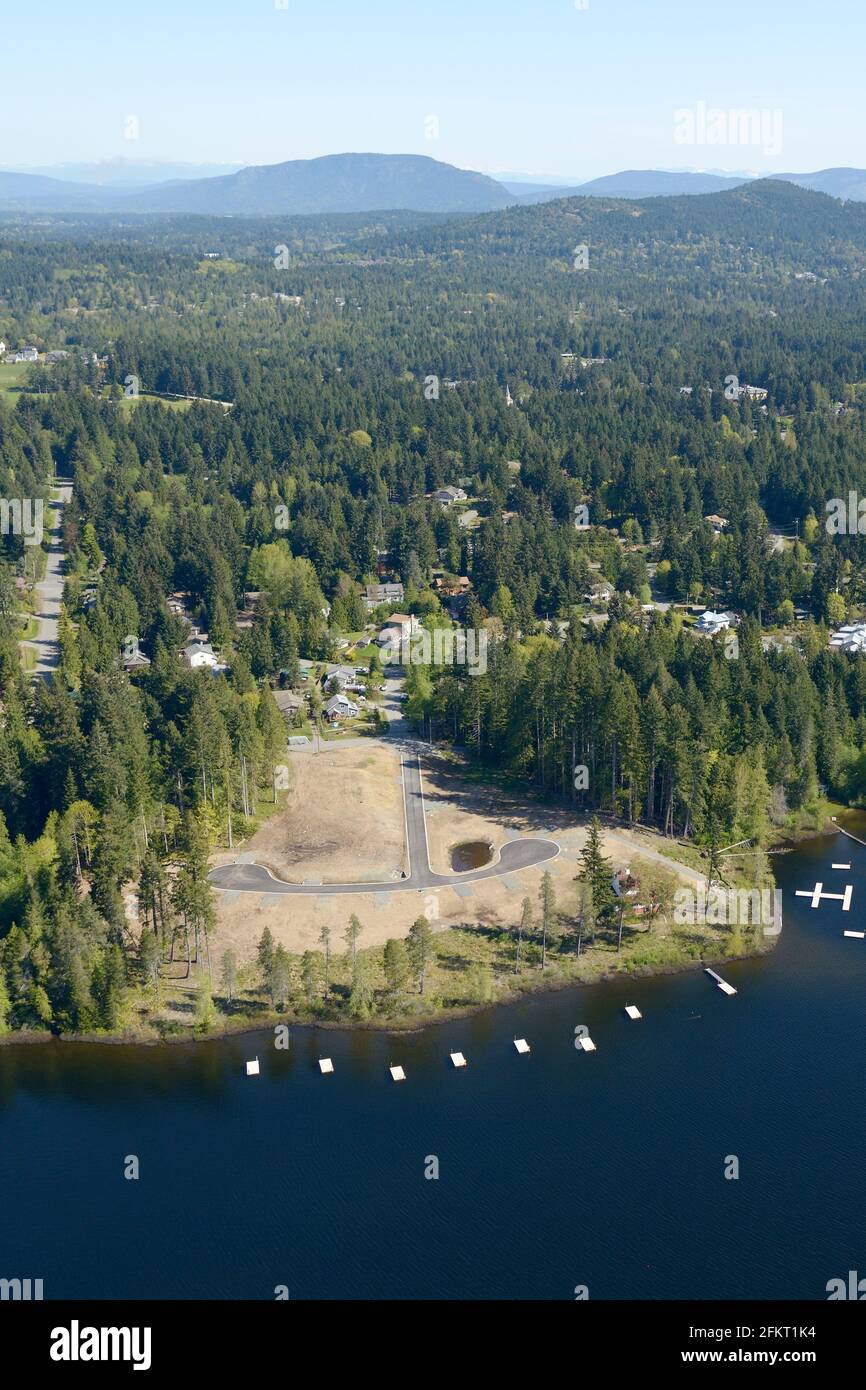 Photo aérienne de la région du chemin Worthington, île de Vancouver (Colombie-Britannique) Banque D'Images