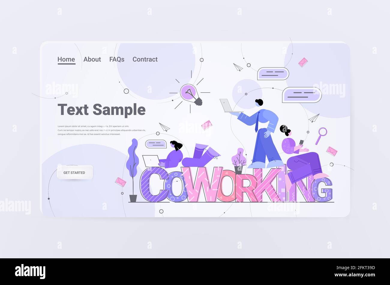 équipe d'hommes d'affaires travaillant ensemble succès d'affaires travail d'équipe communication concept de coworking Illustration de Vecteur