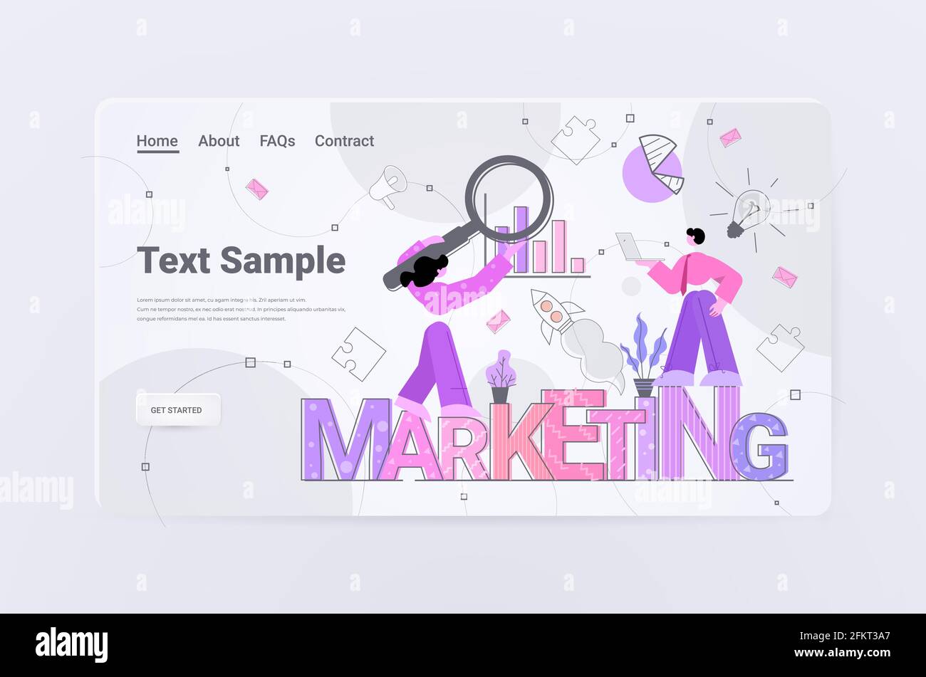 équipe d'hommes d'affaires analysant les graphiques financiers et les graphiques marketing concept horizontal Illustration de Vecteur