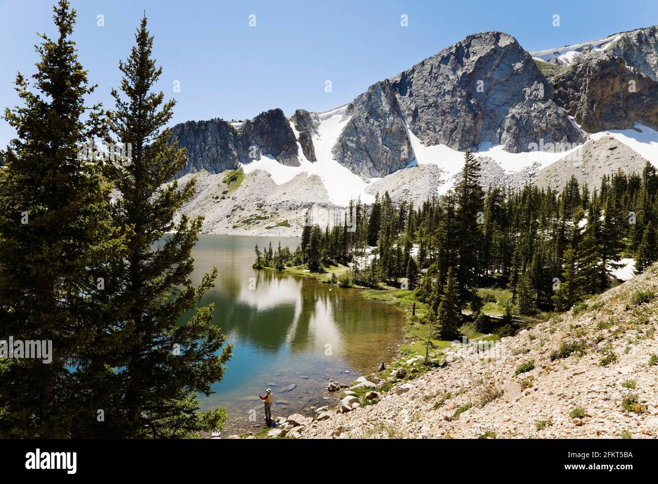 Lake Marie dans le Wyoming's Snowy Range, Wyoming, USA Banque D'Images