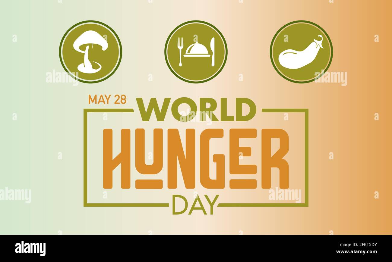 Journée mondiale de la faim prévention et sensibilisation alimentaire concept vectoriel. Bannière, affiche modèle de campagne de sensibilisation à la Journée mondiale de la faim. Illustration de Vecteur