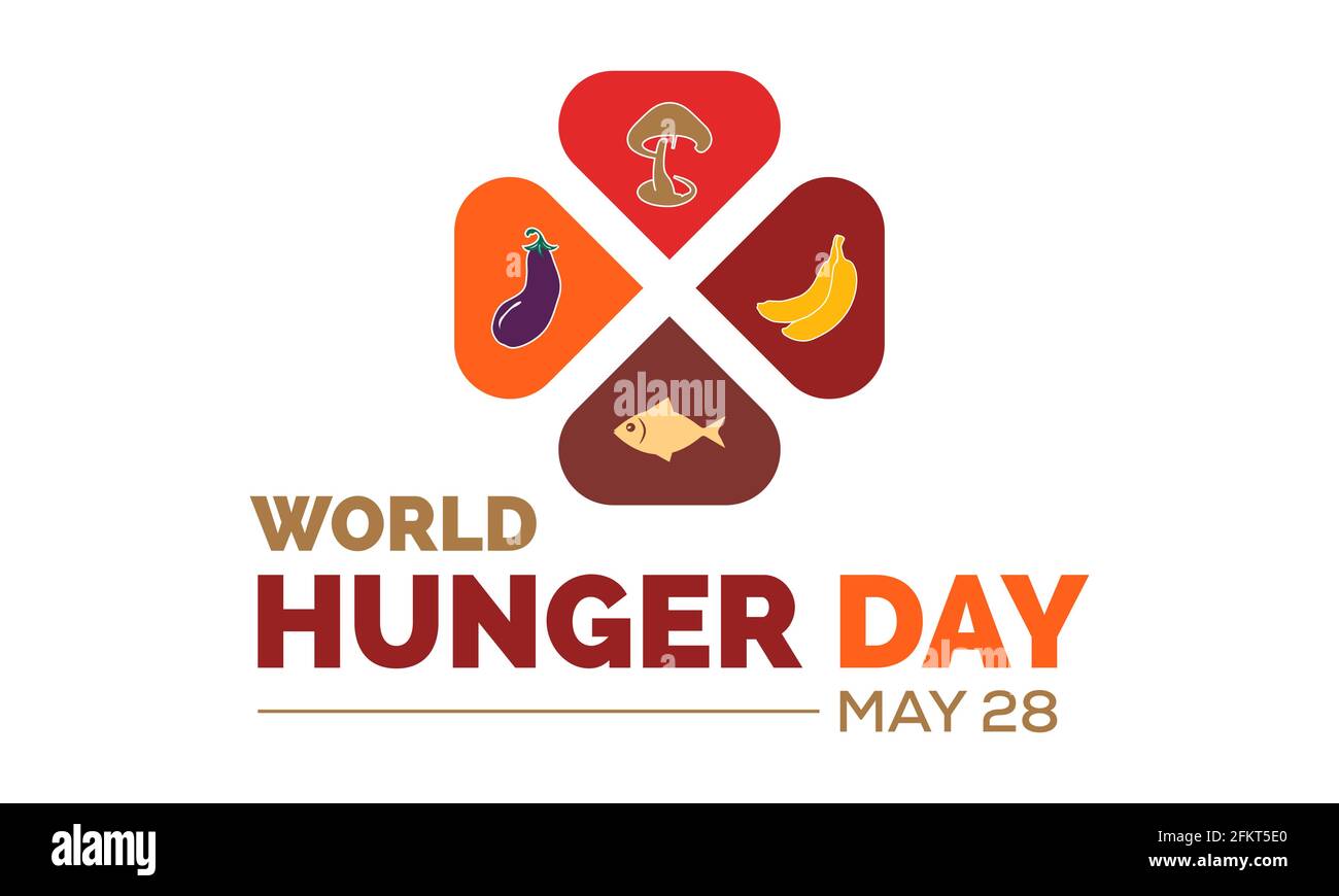 Journée mondiale de la faim prévention et sensibilisation alimentaire concept vectoriel. Bannière, affiche modèle de campagne de sensibilisation à la Journée mondiale de la faim. Illustration de Vecteur