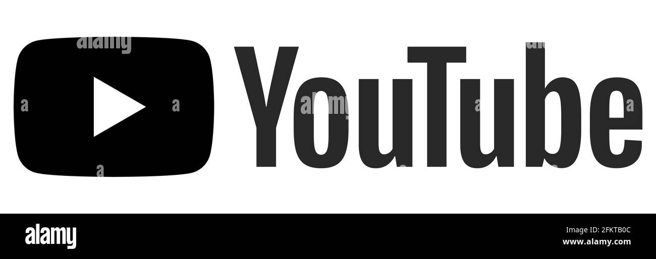 Tube youtube logo symbol icon Banque d'images noir et blanc - Alamy