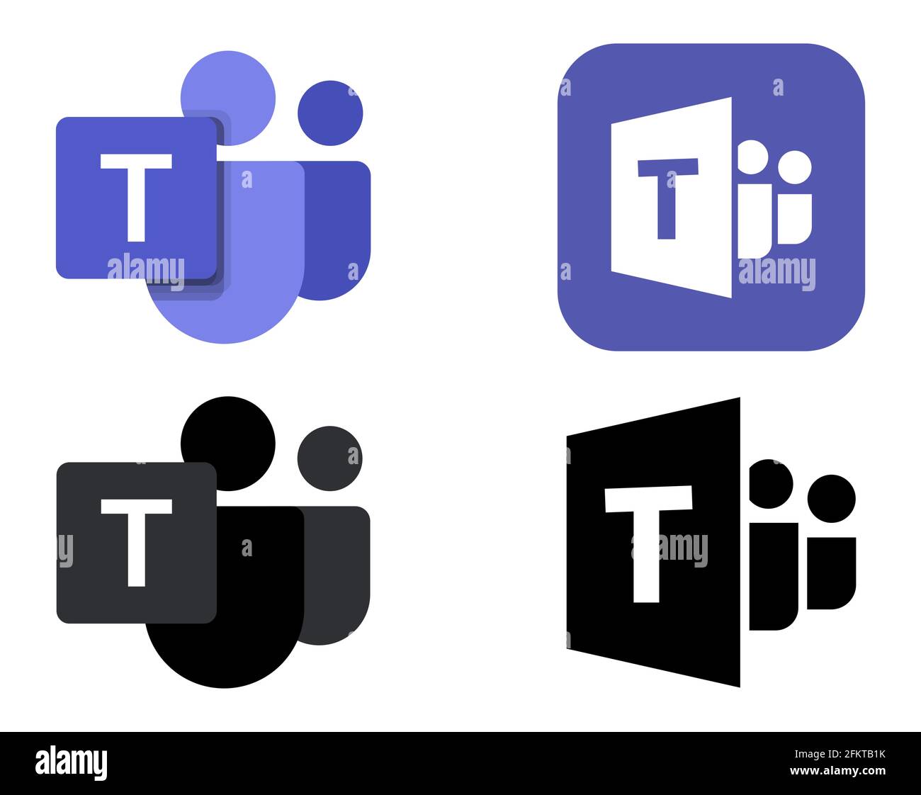 Ensemble de logo ou d'icône Microsoft Teams. Symbole de l'application de travail à distance. Vecteur Illustration de Vecteur