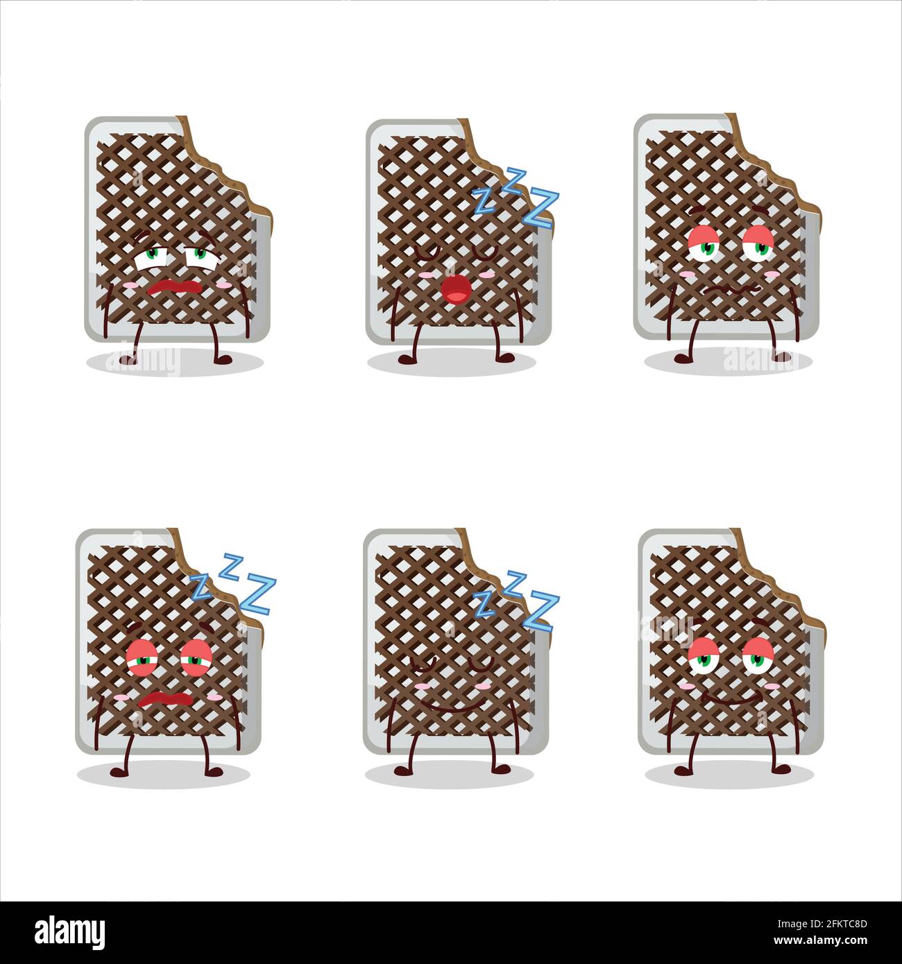 Personnage de dessin animé de la nourriture Otacos avec expression de sommeil. Illustration vectorielle Illustration de Vecteur