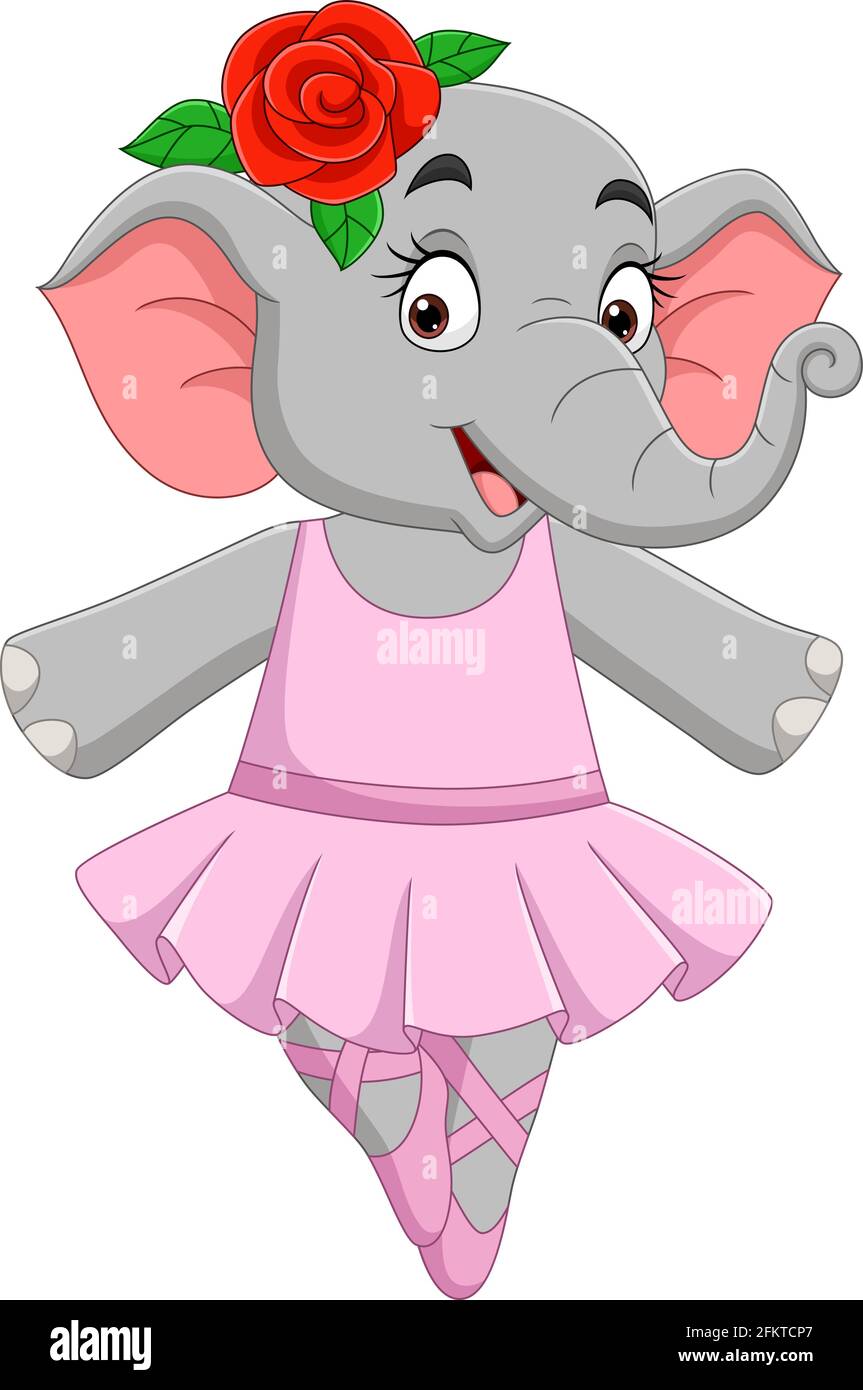 Caricature d'éléphant drôle ballerine dans un tutu Illustration de Vecteur