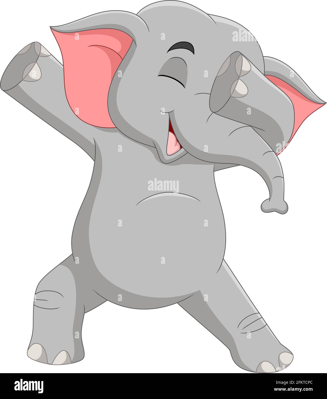 Dessin animé drôle danse de l'éléphant Illustration de Vecteur