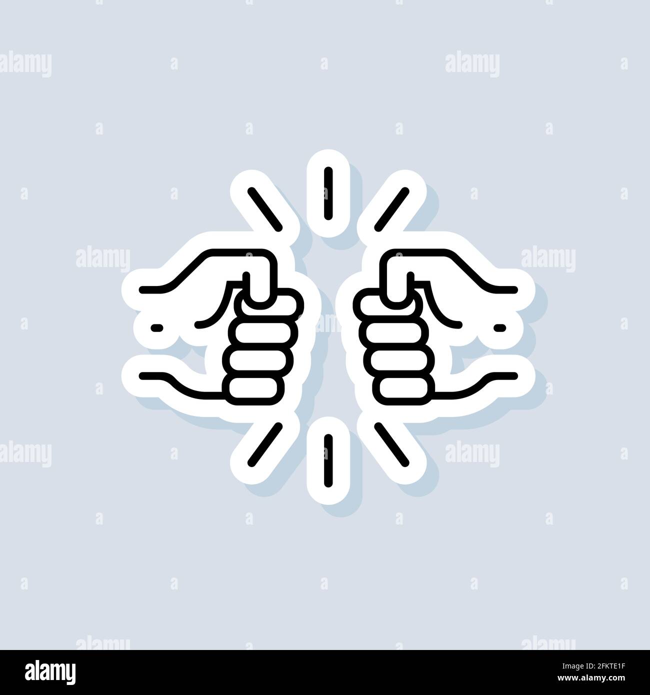 Autocollant, logo, icône de punch Bro Fist. Vecteur. Icône de bosse de poing. Concept de relation. Vecteur sur arrière-plan isolé. SPE 10 Illustration de Vecteur