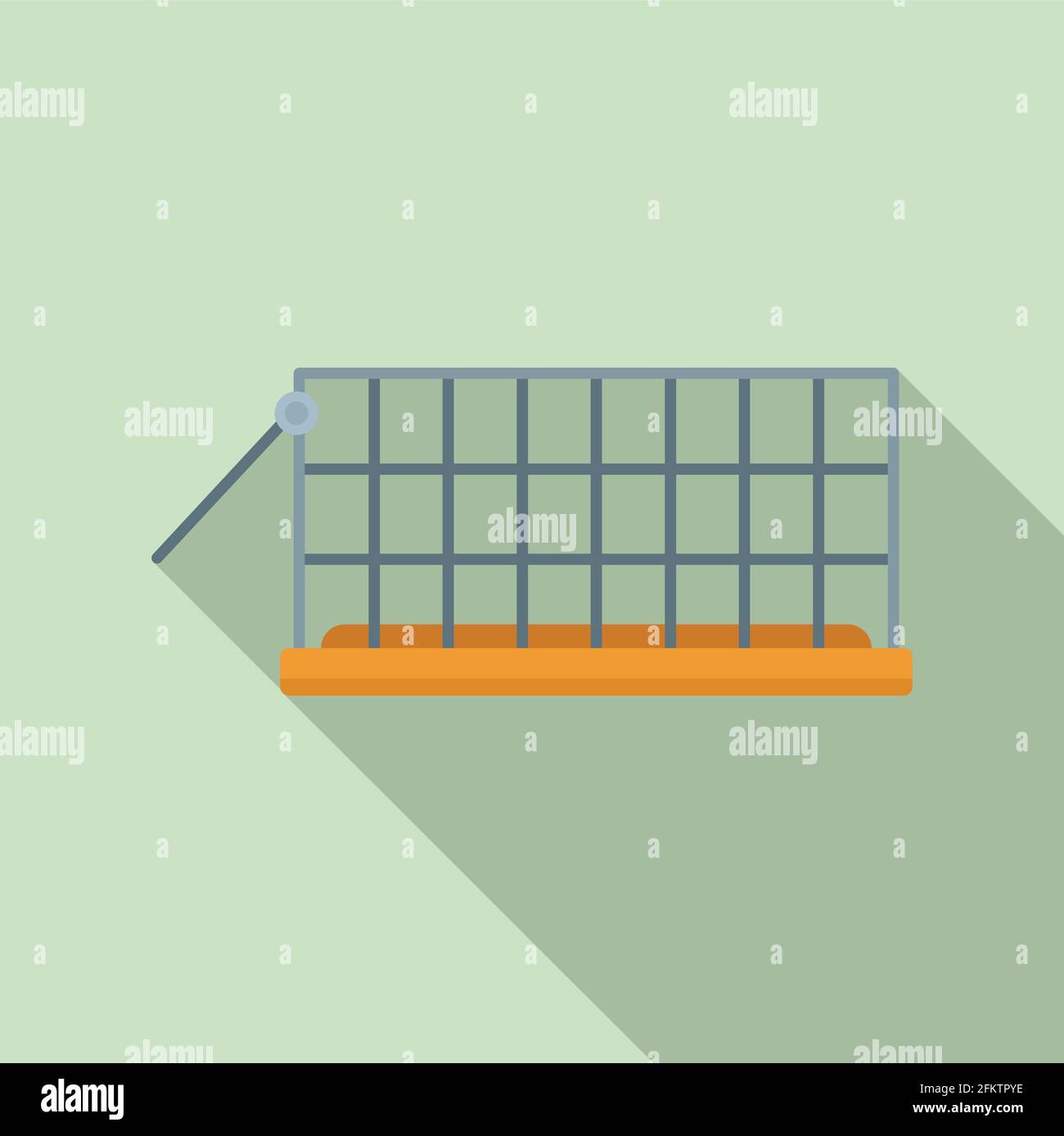 Icône de cage de piège à animaux, style plat Illustration de Vecteur