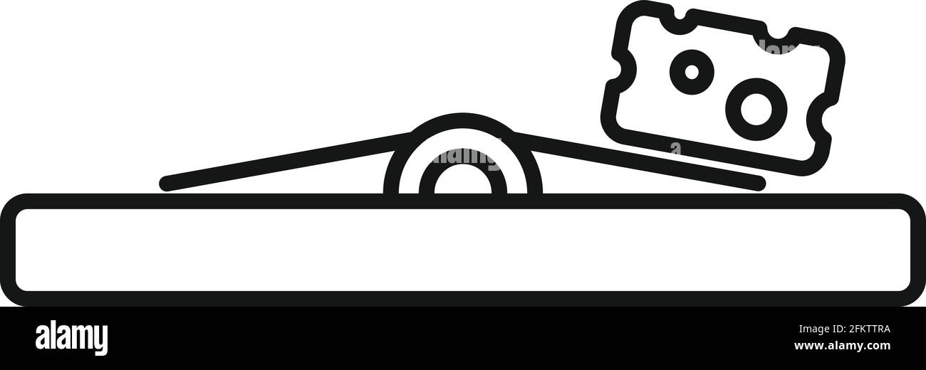 Icône de recouvrement de souris à fromage, style de contour Illustration de Vecteur