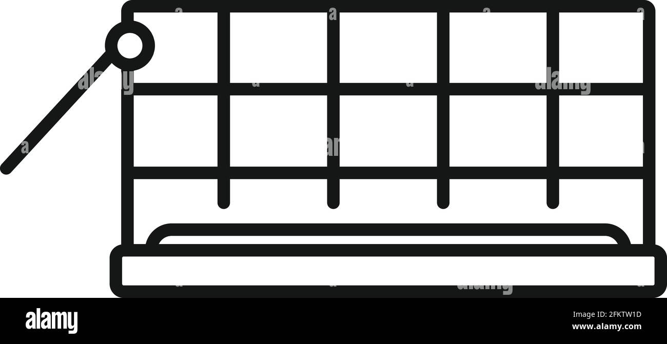 Icône de cage de piège à animaux, style de contour Illustration de Vecteur