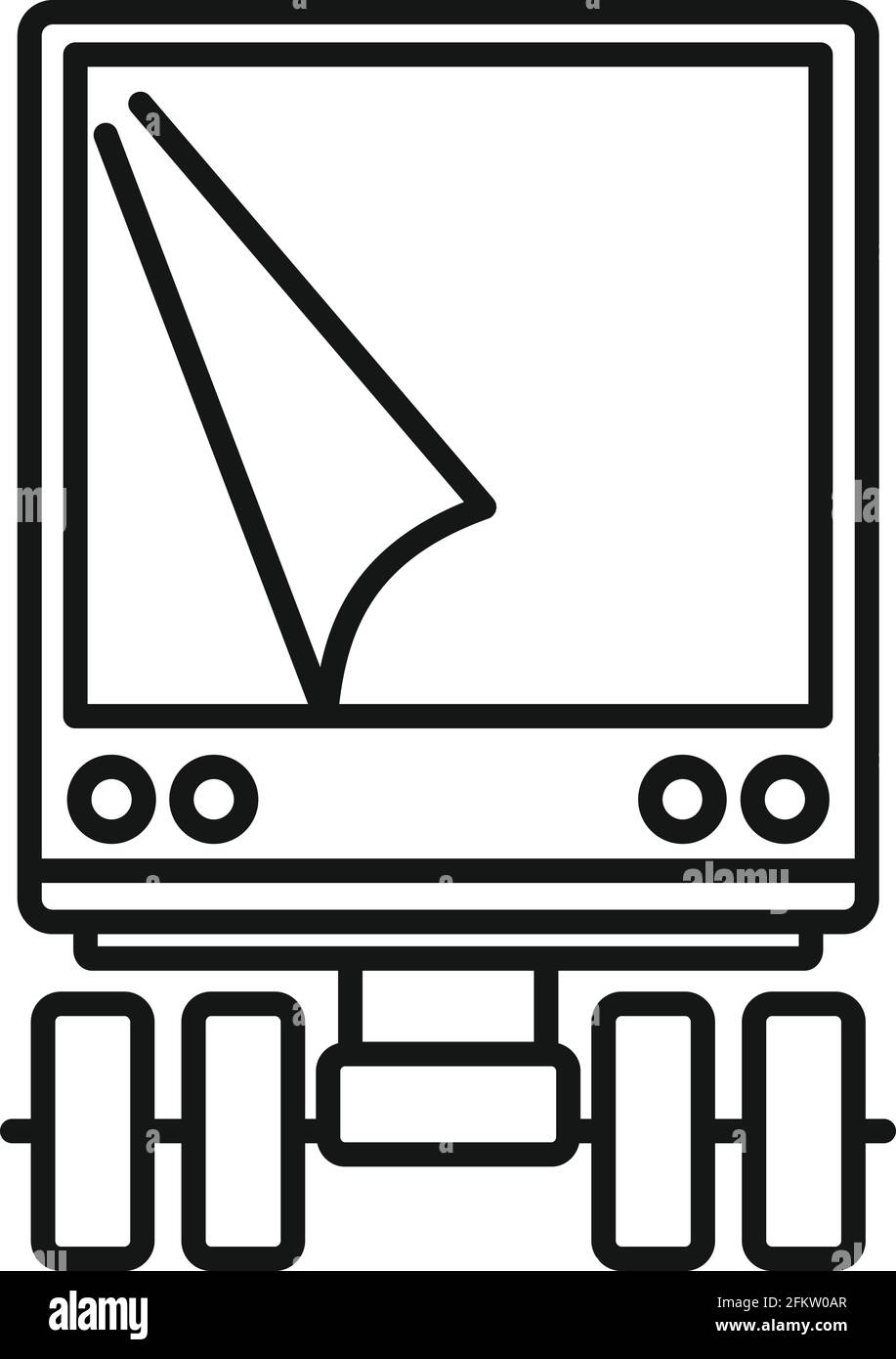 Icône de camion d'immigrants illégaux, style de contour Illustration de Vecteur