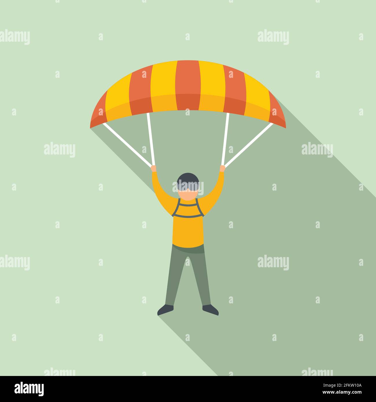 Icône parachutiste, style plat Illustration de Vecteur