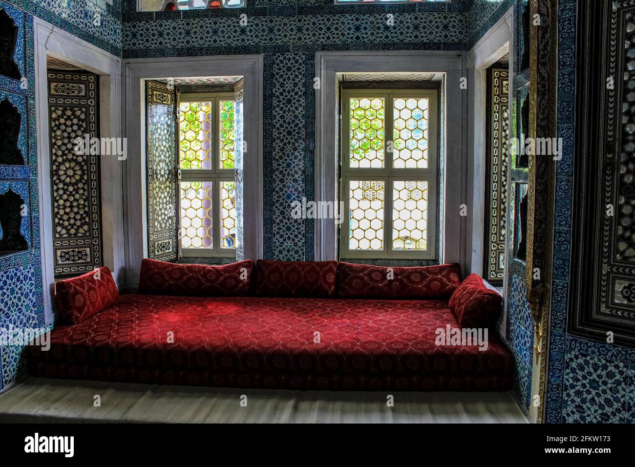 Istanbul, Turquie - 13 mai 2013 : intérieur du kiosque de Bagdad au palais de Topkapi Banque D'Images