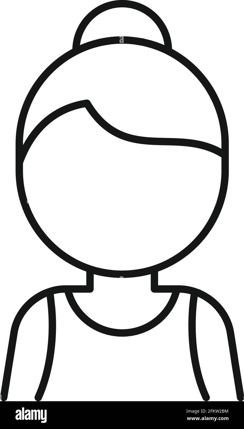 Icône d'entraînement de femme senior, style de contour Illustration de Vecteur