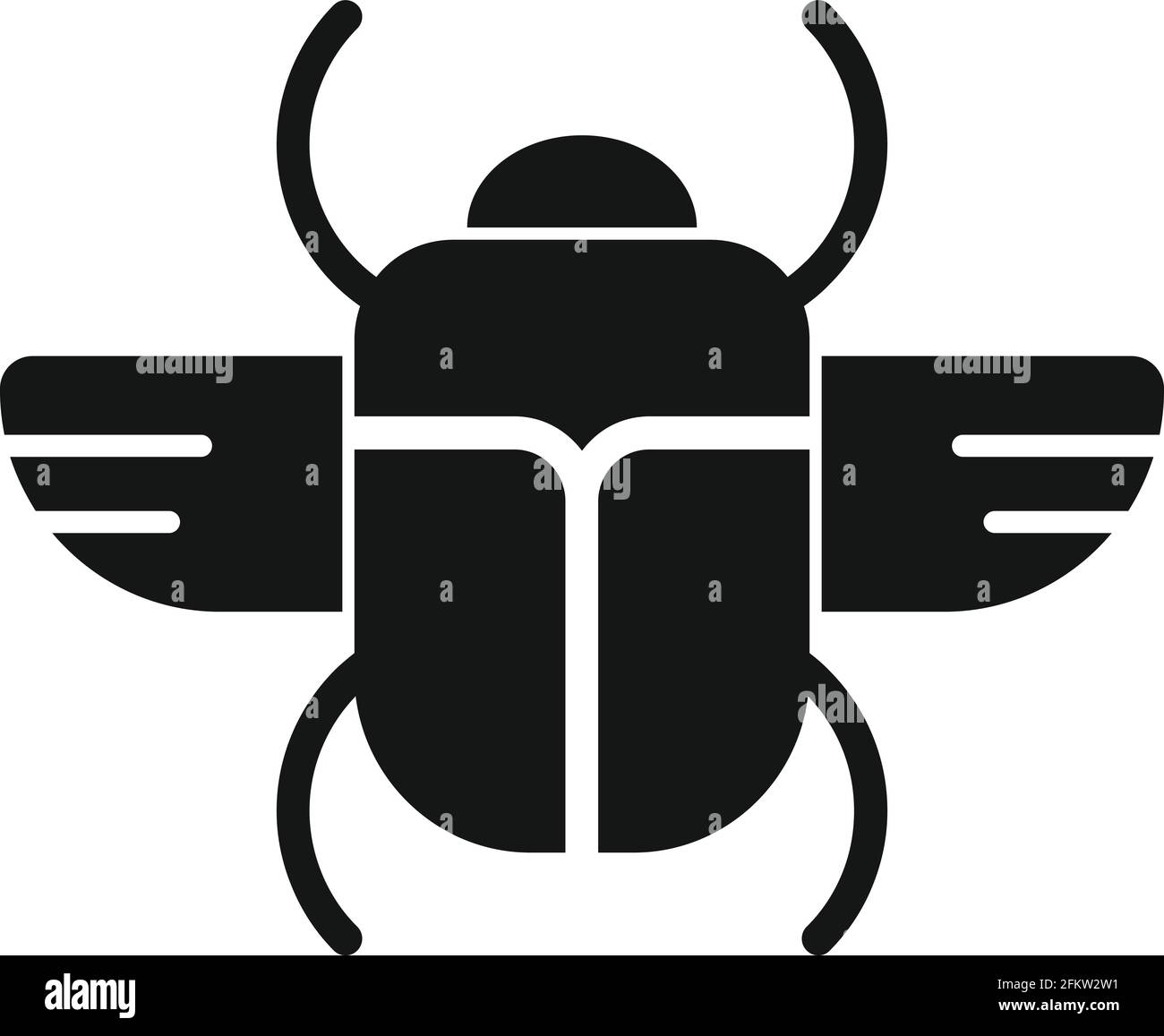 Icône scarabée soleil, style simple Illustration de Vecteur