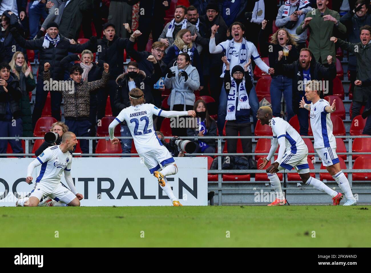 Copenhague, Danemark. 3 mai 2021. Kamil Wilczek (9) du FC Copenhagen marque et célèbre lors du match 3F Superliga entre le FC Copenhagen et le GF d'Aarhus à Parken, Copenhague. (Crédit photo: Gonzales photo - Rune Mathiesen). Banque D'Images