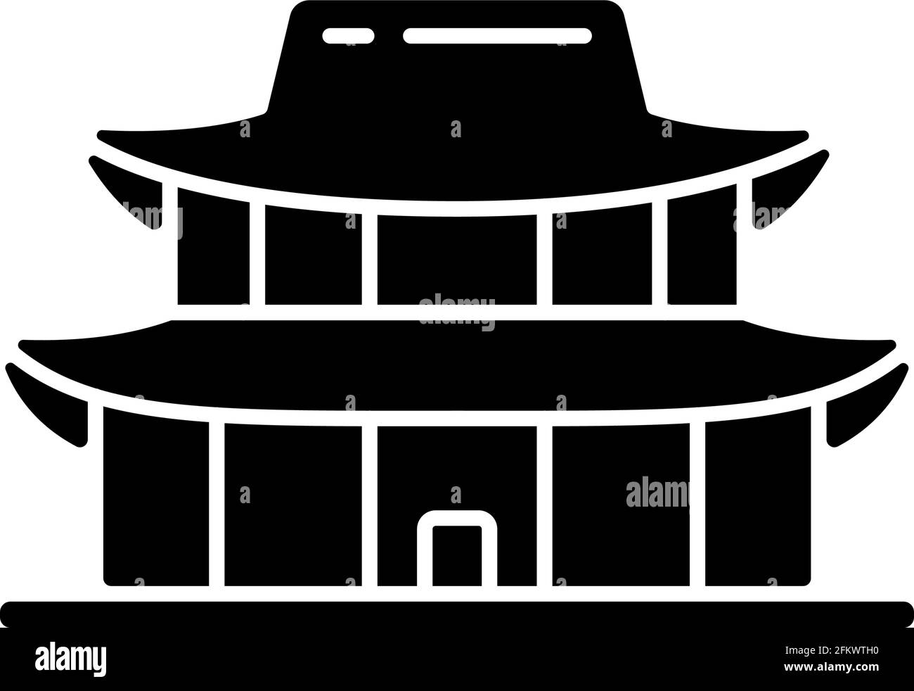 Gyeongbok Palace icône en glyphe noir Illustration de Vecteur