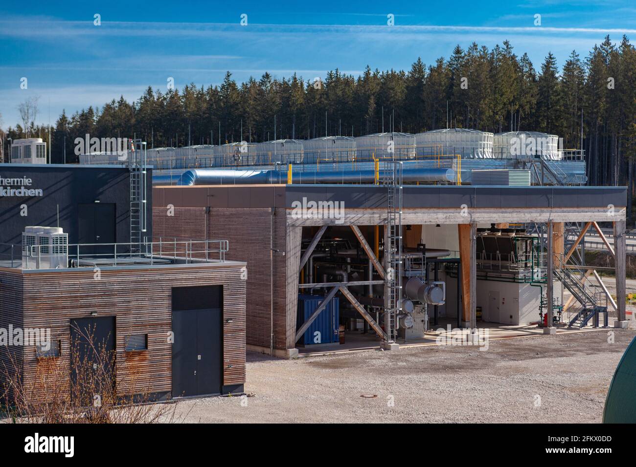 Centrale thermique et électrique respectueuse de l'environnement pour la production d'énergie avec énergie géothermique Banque D'Images