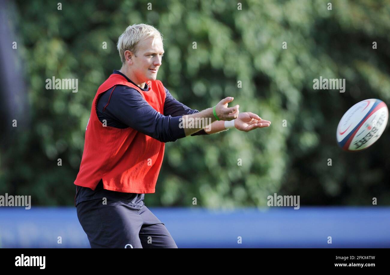 Entraînement de l'équipe de rugby d'Angleterre au Penny Hill Park pour leur match avec l'Australie. Shane Geraghty. 4/11/09. PHOTO DAVID ASHDOWN Banque D'Images