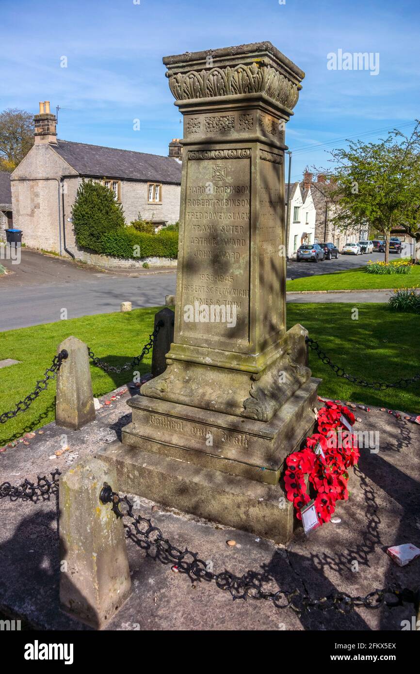 War Memorial, Great Longstone, Derbyshire Banque D'Images