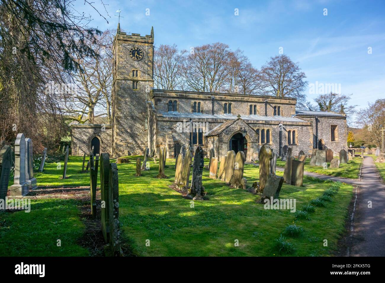 Église Saint-Giles, Grande pierre de Longstone, Derbyshire Banque D'Images