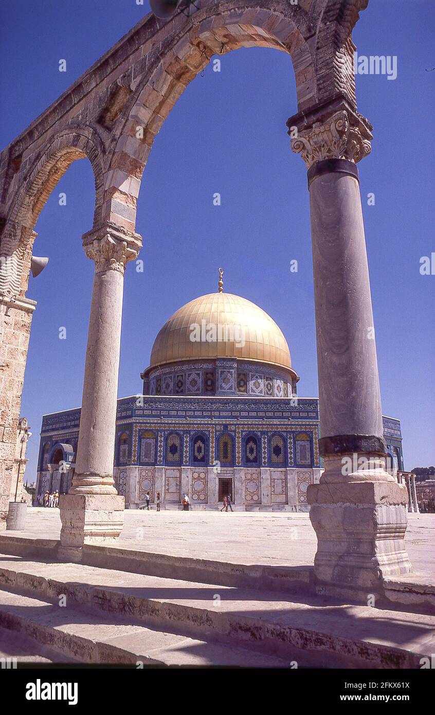 Le Dôme du Rocher (Qubbat AS-Sakhra) sur le Mont du Temple, la Vieille ville, Jérusalem, Israël Banque D'Images