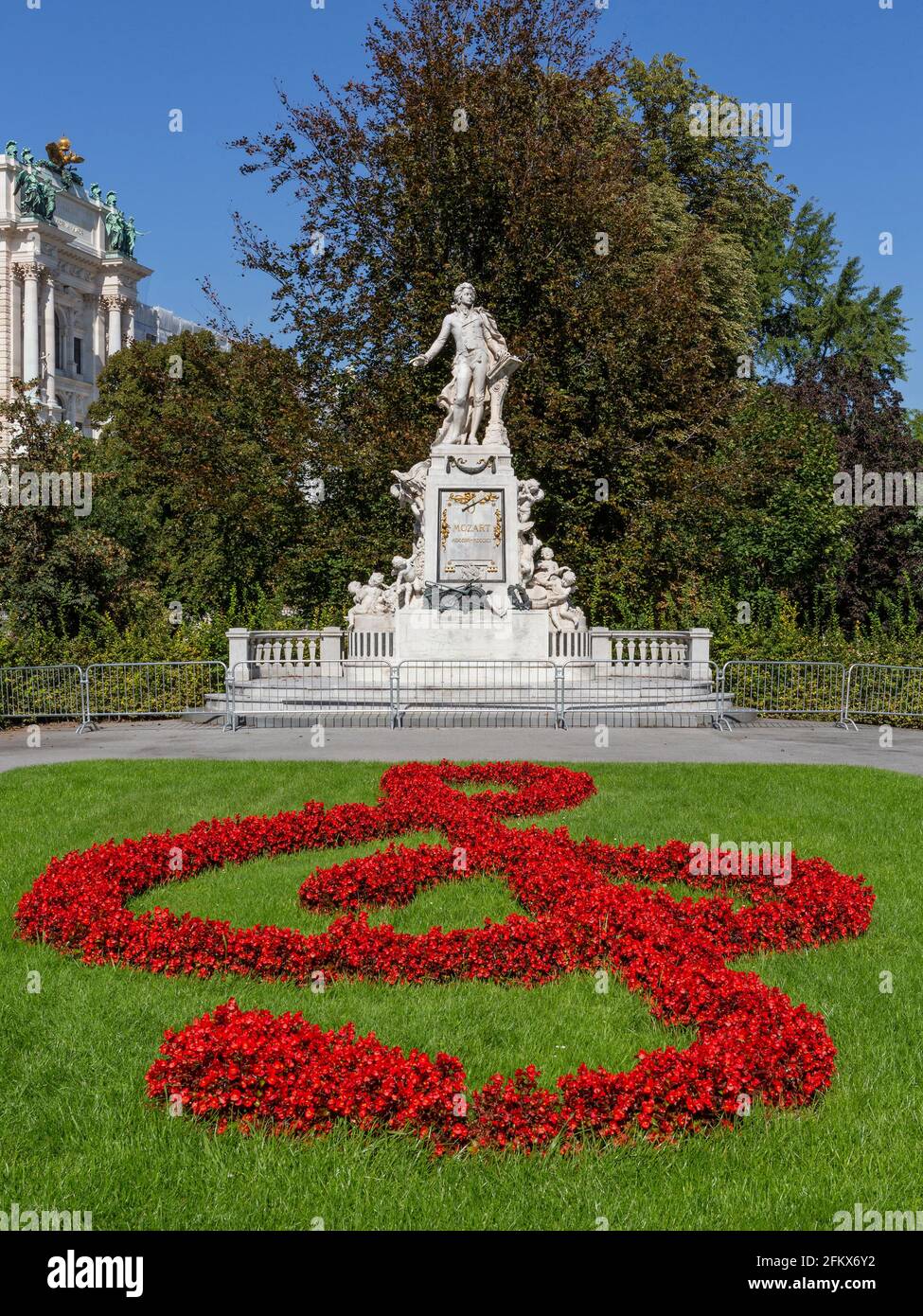 Monument Wolfgang Amadeus Mozart, Burggarten, Vienne, Autriche Banque D'Images