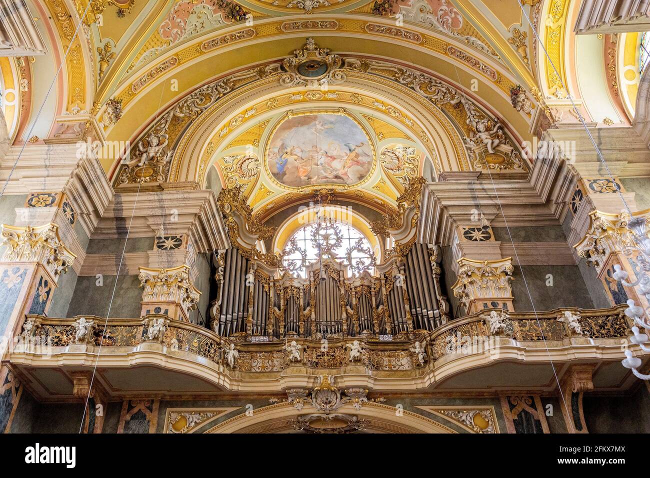 Orgue à Brixner Dom, Brixen dans le Tyrol du Sud, Italie Banque D'Images