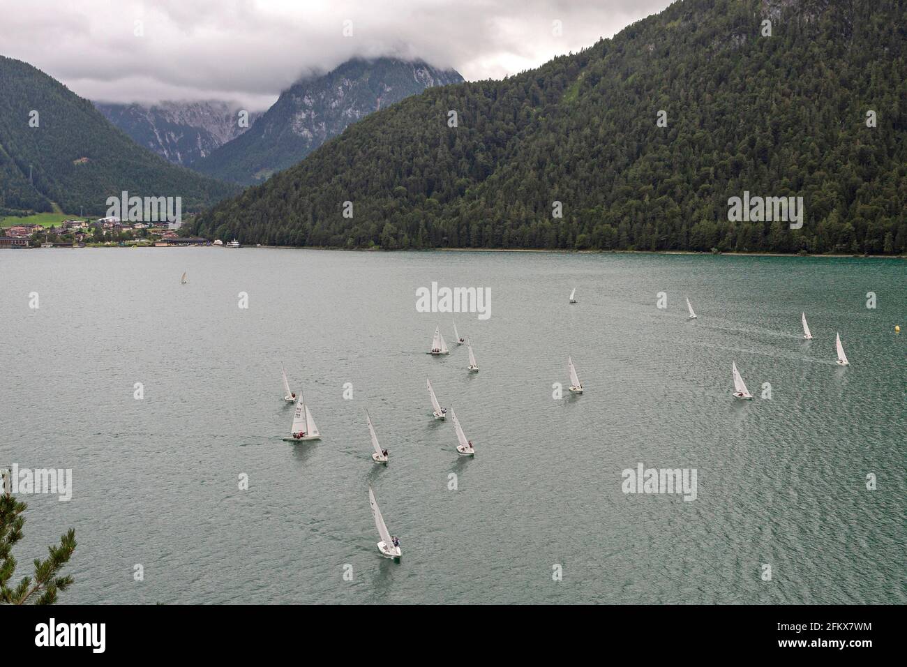 Bateaux à voile, Achensee dans le Tyrol, Autriche Banque D'Images