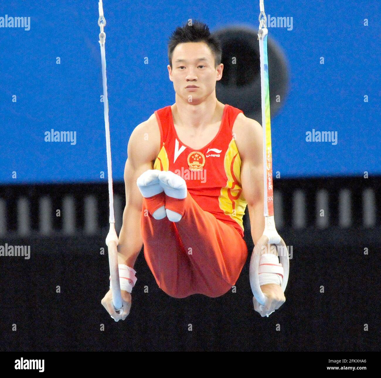 JEUX OLYMPIQUES BEIJING 2008. 6e JOUR 14/8/08. WEI YANG (CHN) SUR LES ANNEAUX. QUI A GAGNÉ LA MÉDAILLE D'OR. PHOTO DAVID ASHDOWN Banque D'Images