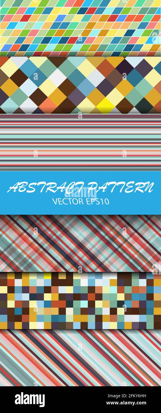 ensemble de motifs vectoriels abstraits pour une large gamme d'applications, d'arrière-plans, de bannières, d'affiches, de textures, imprimés et thème. Illustration vectorielle Illustration de Vecteur