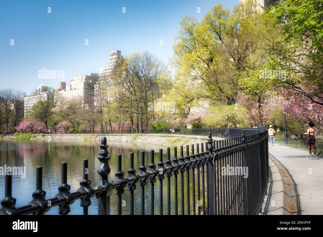 Le réservoir de Jogging, Central Park, NYC, USA Banque D'Images