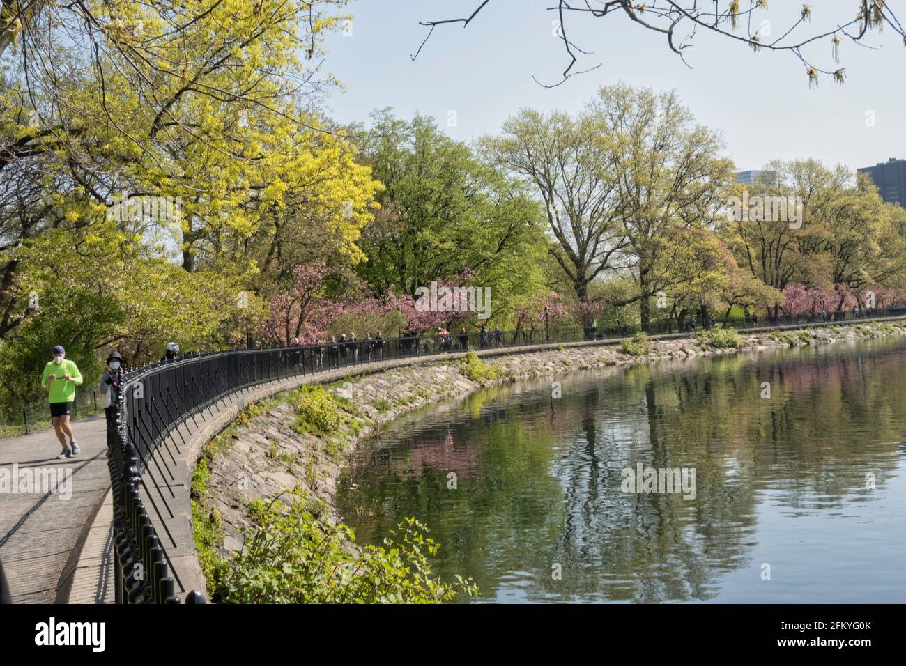 Le réservoir de Jogging, Central Park, NYC, USA Banque D'Images